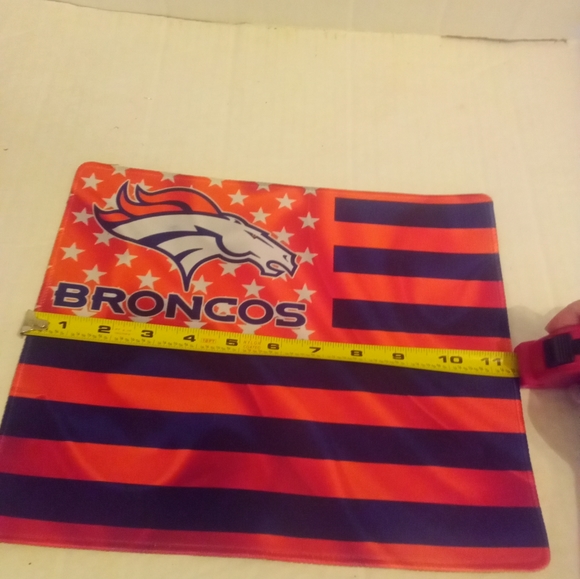 Denver Broncos Mascot Orange Black Flag Print Computer Laptop Nonslip Mousepad - Picture 5 of 6